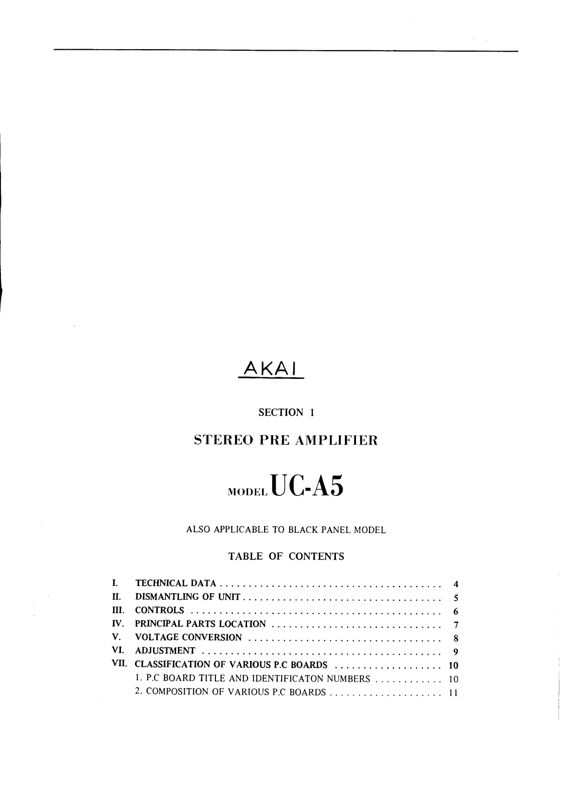 Akai UCA-5 Service manual