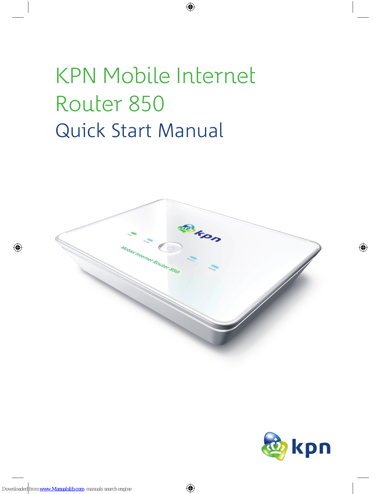 KPN Mobile Internet Router 850 Quick Start Manual