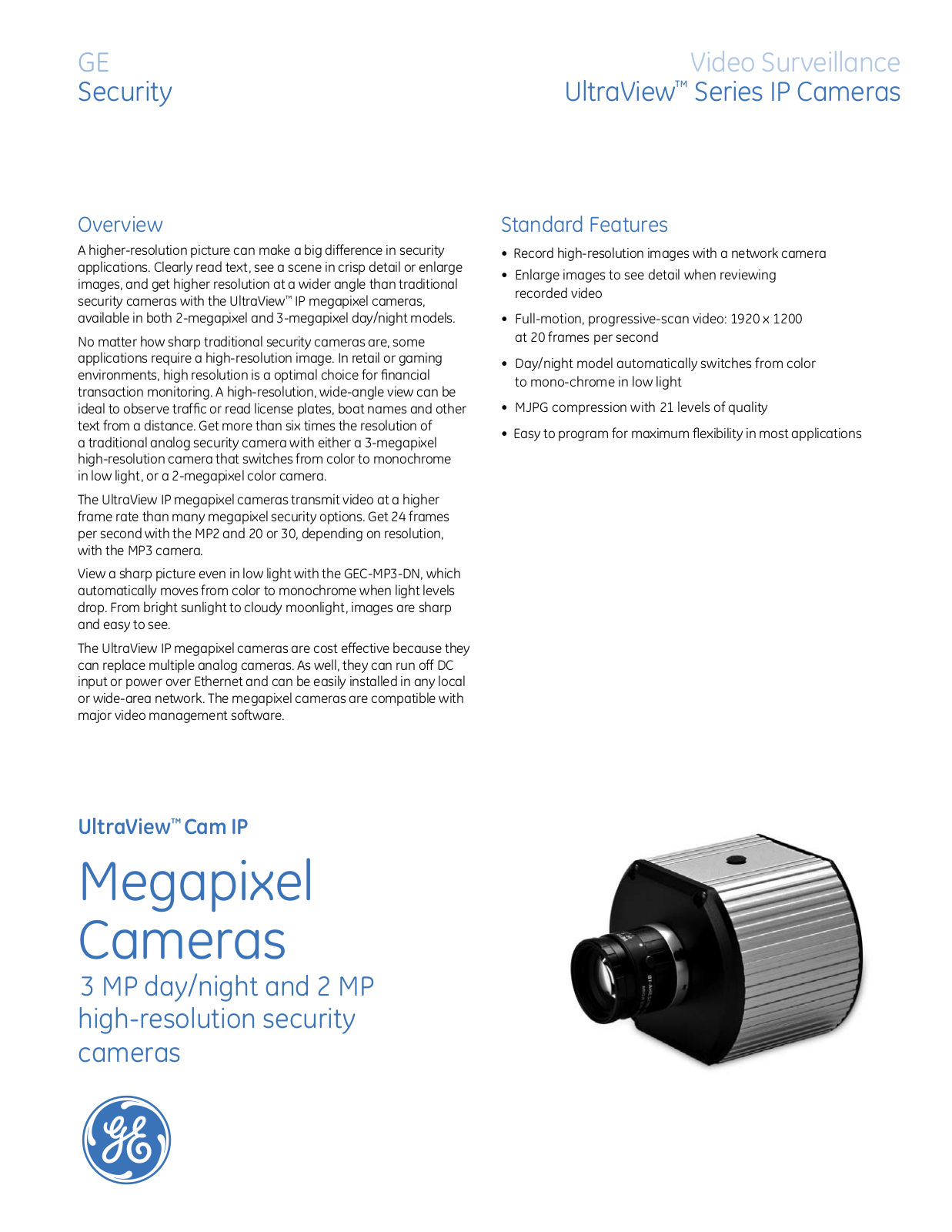 GE Security GEC-MP3-DN Specsheet