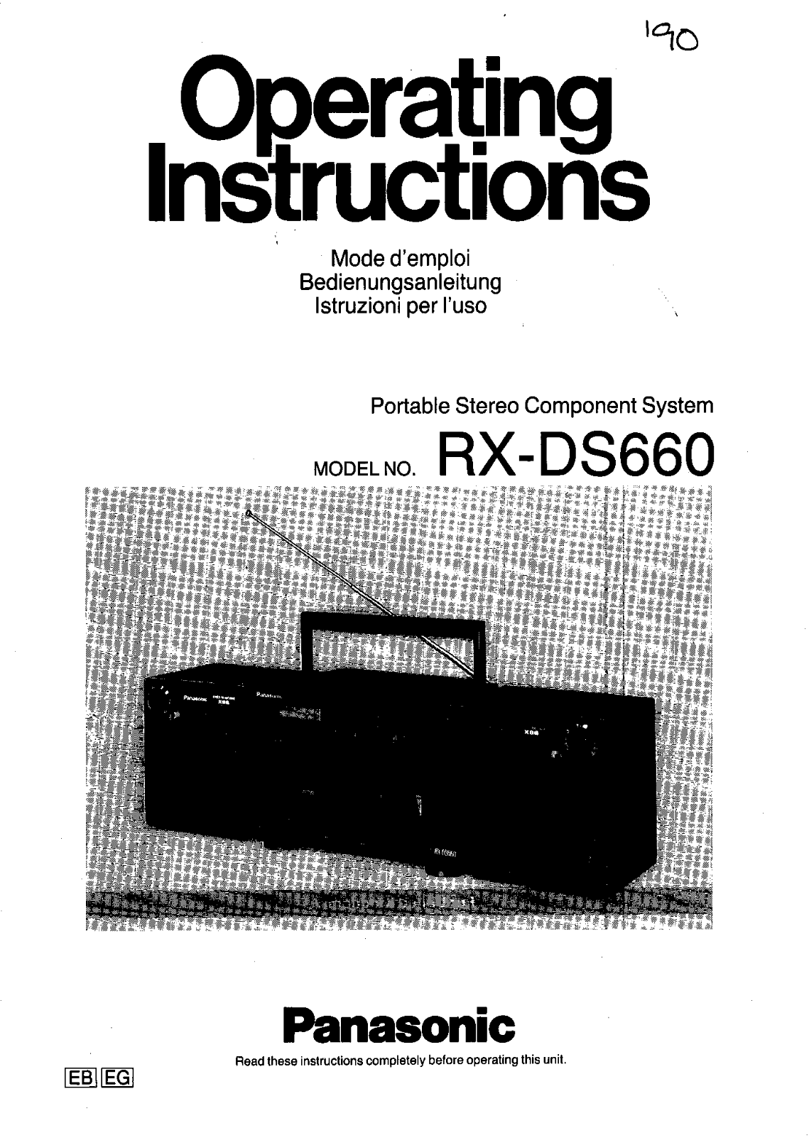 Panasonic RX-DS660 User Manual