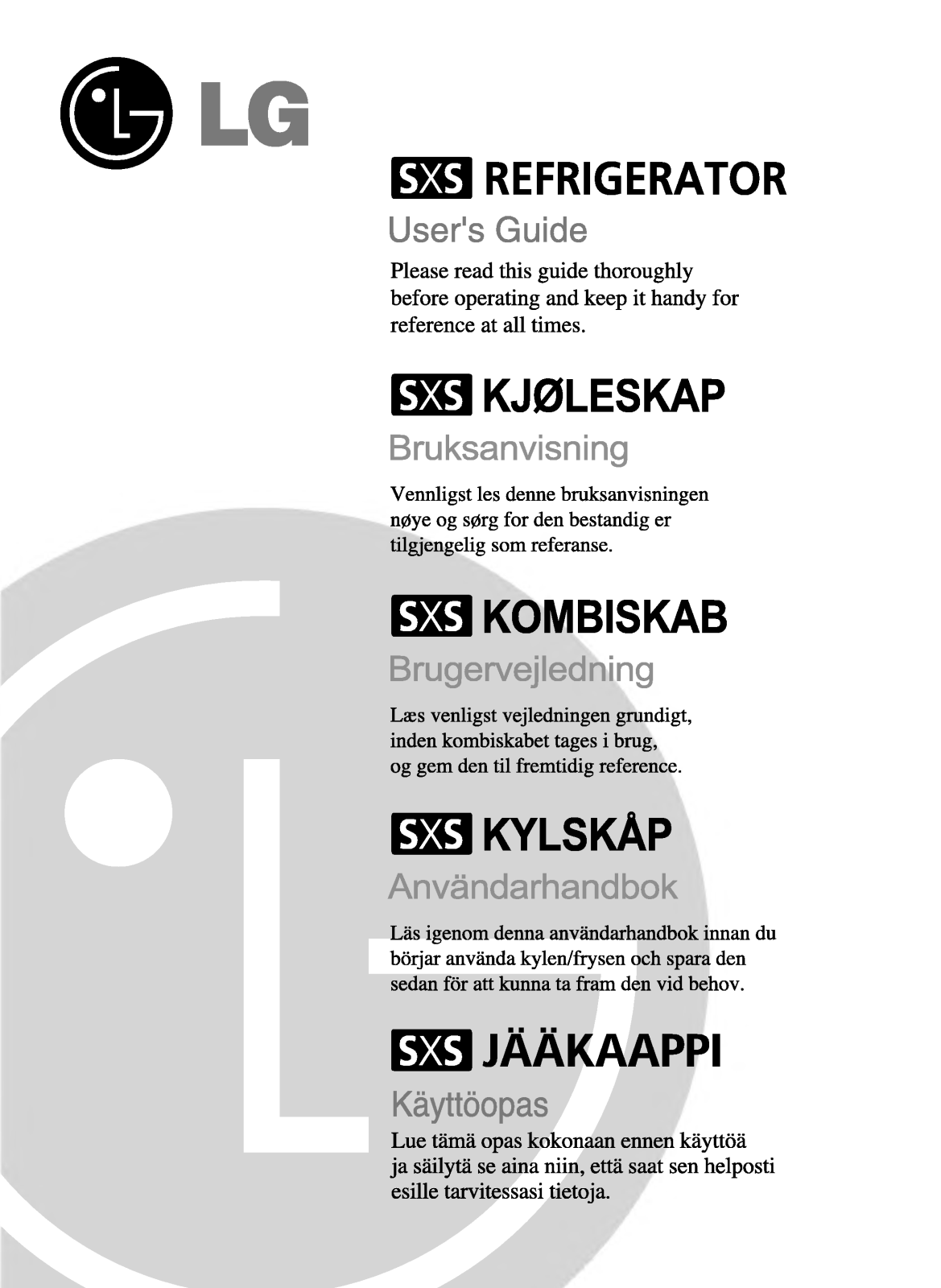 Lg GR-L207GXGA, GR-L207GVZA User Manual