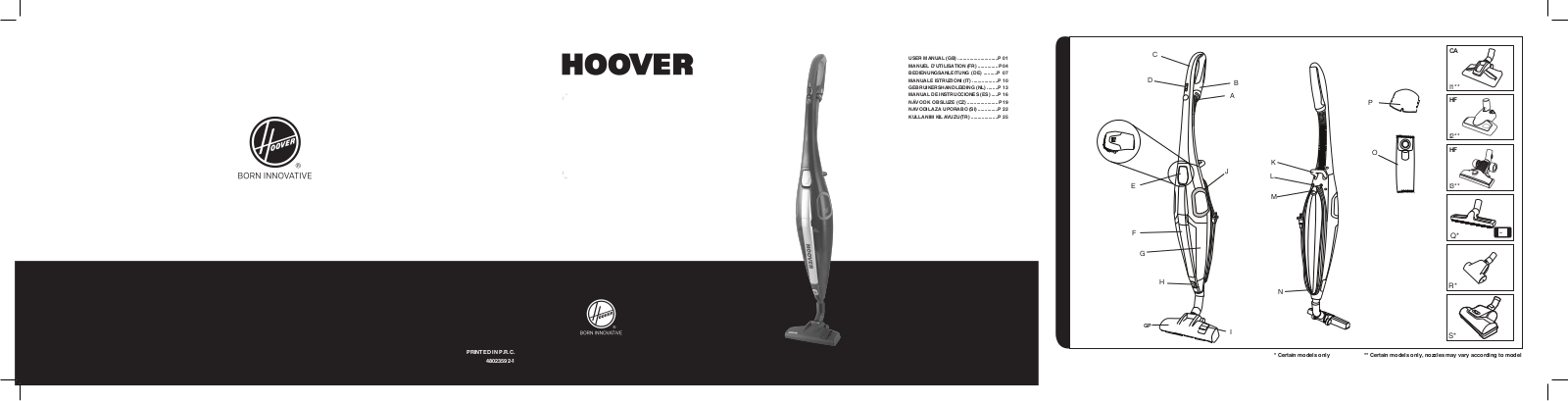 Hoover DV40 011 User Manual