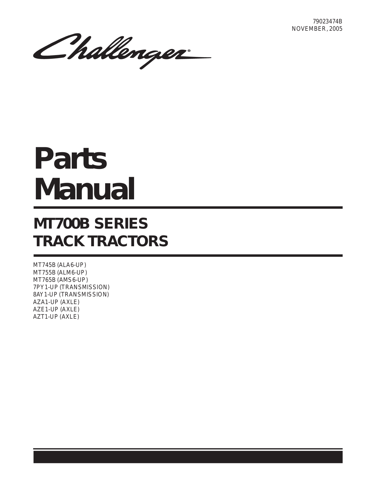 Challenger MT700B Parts Manual