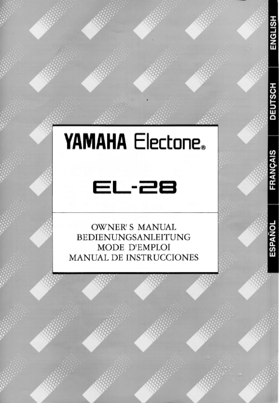 Yamaha EL-28 Owner's Manual