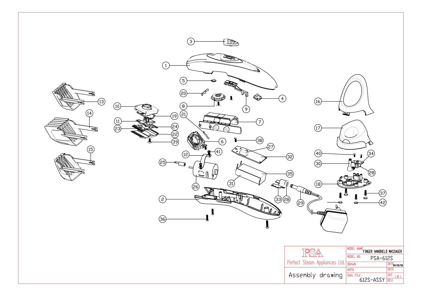 Vitek PSA-612S Exploded view