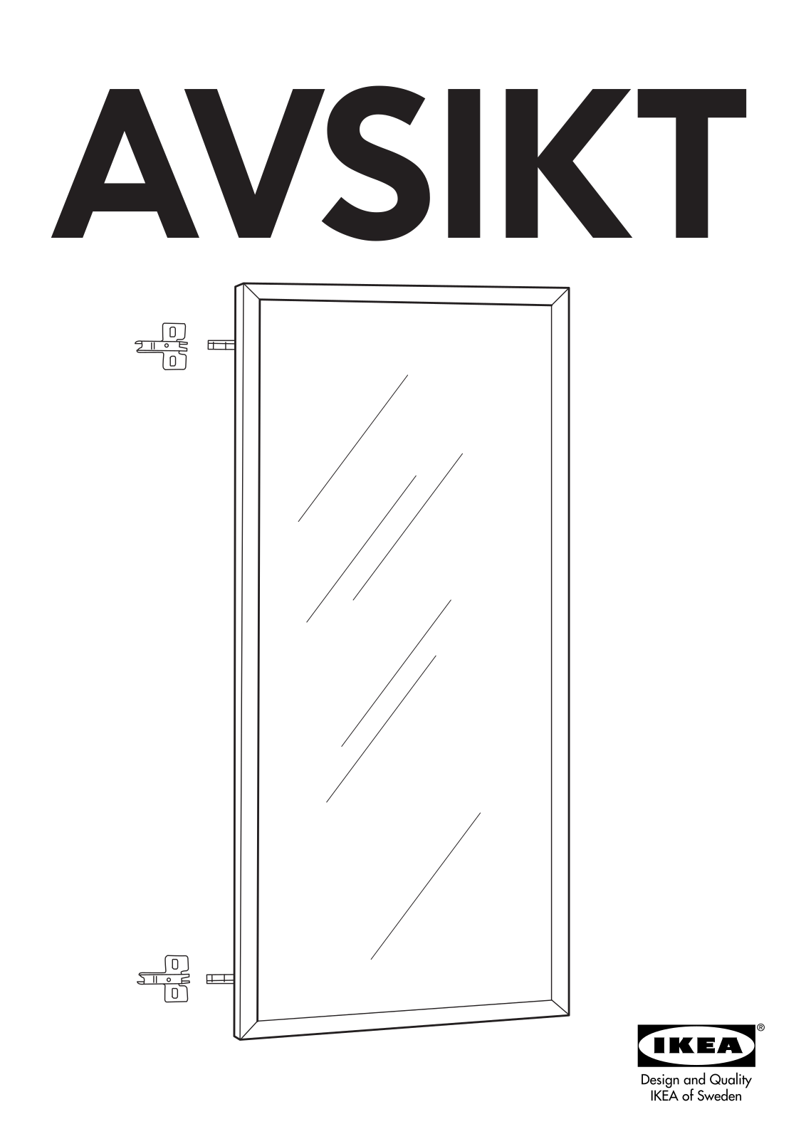 IKEA AVSIKT GLASS DOOR 15X30FROSTED GLASS-ALUM User Manual