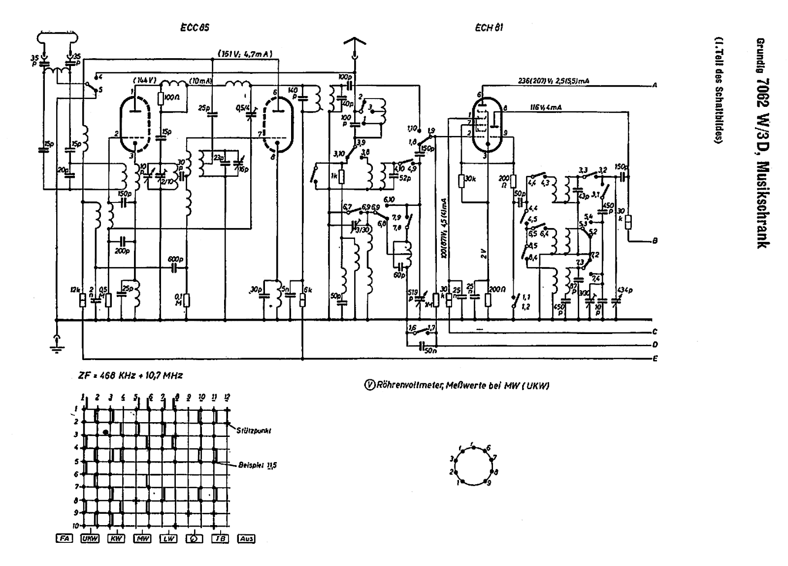 Grundig 7062-W Schematic