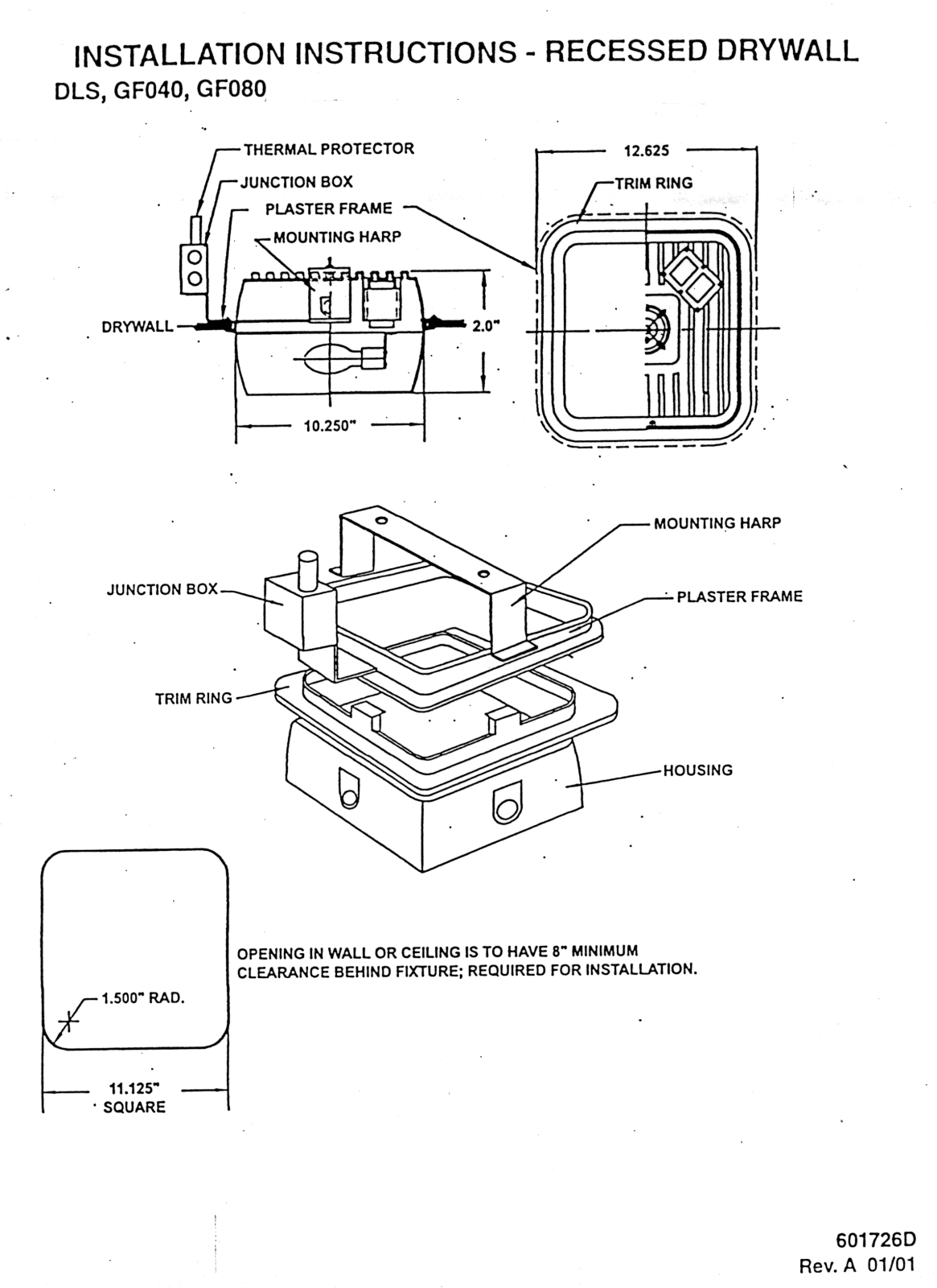 Hubbell Lighting DLS, GFO40, GFO80 User Manual