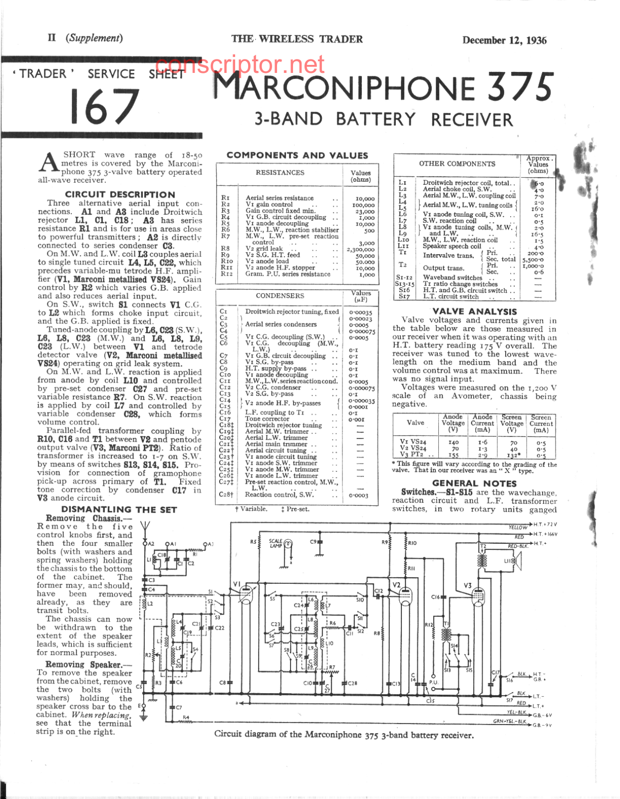 H.M.V. 375 Service manual