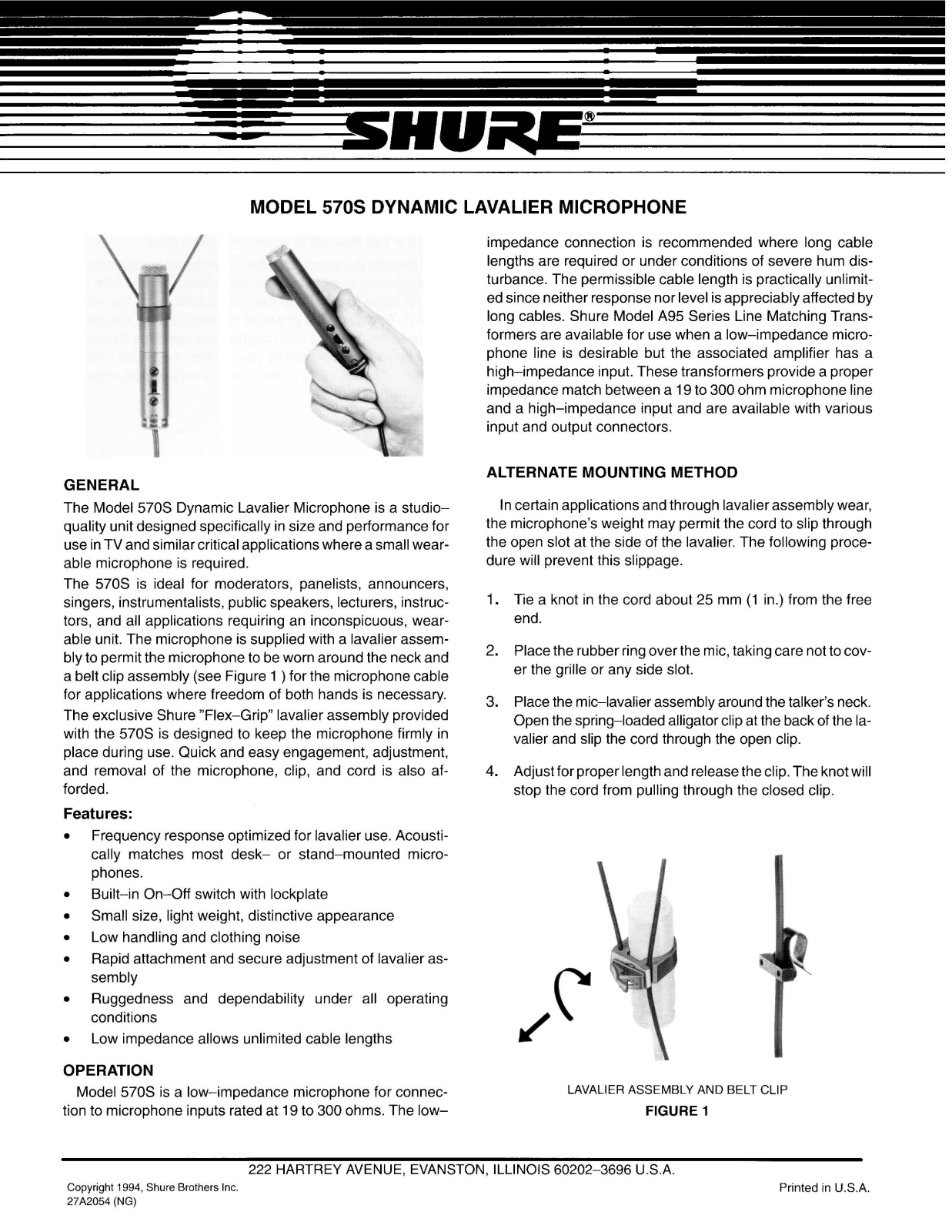 Shure 570S User Guide