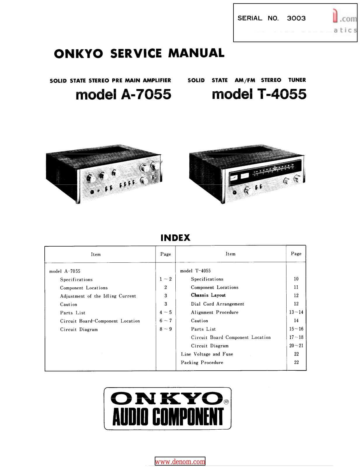 Onkyo A-7055, A-4055 Service Manual