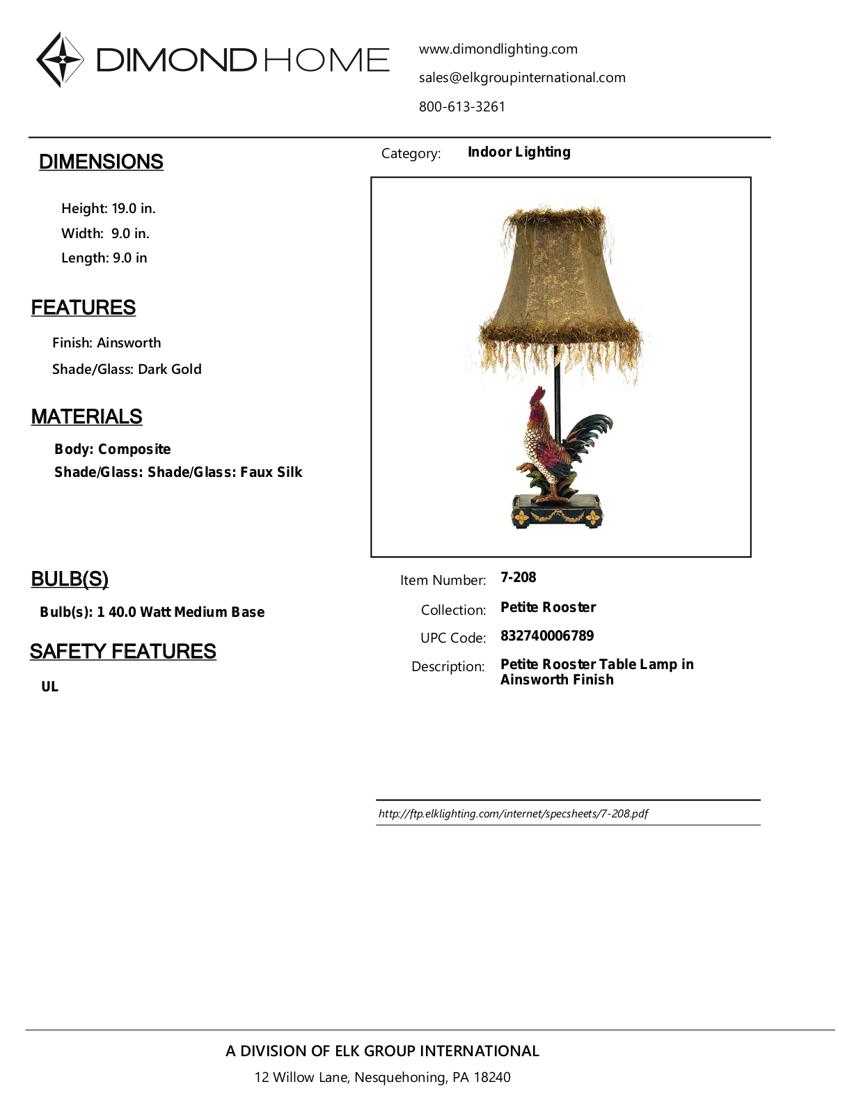 ELK Home 7208 User Manual