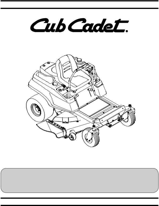 Cub Cadet RZT54 User Manual