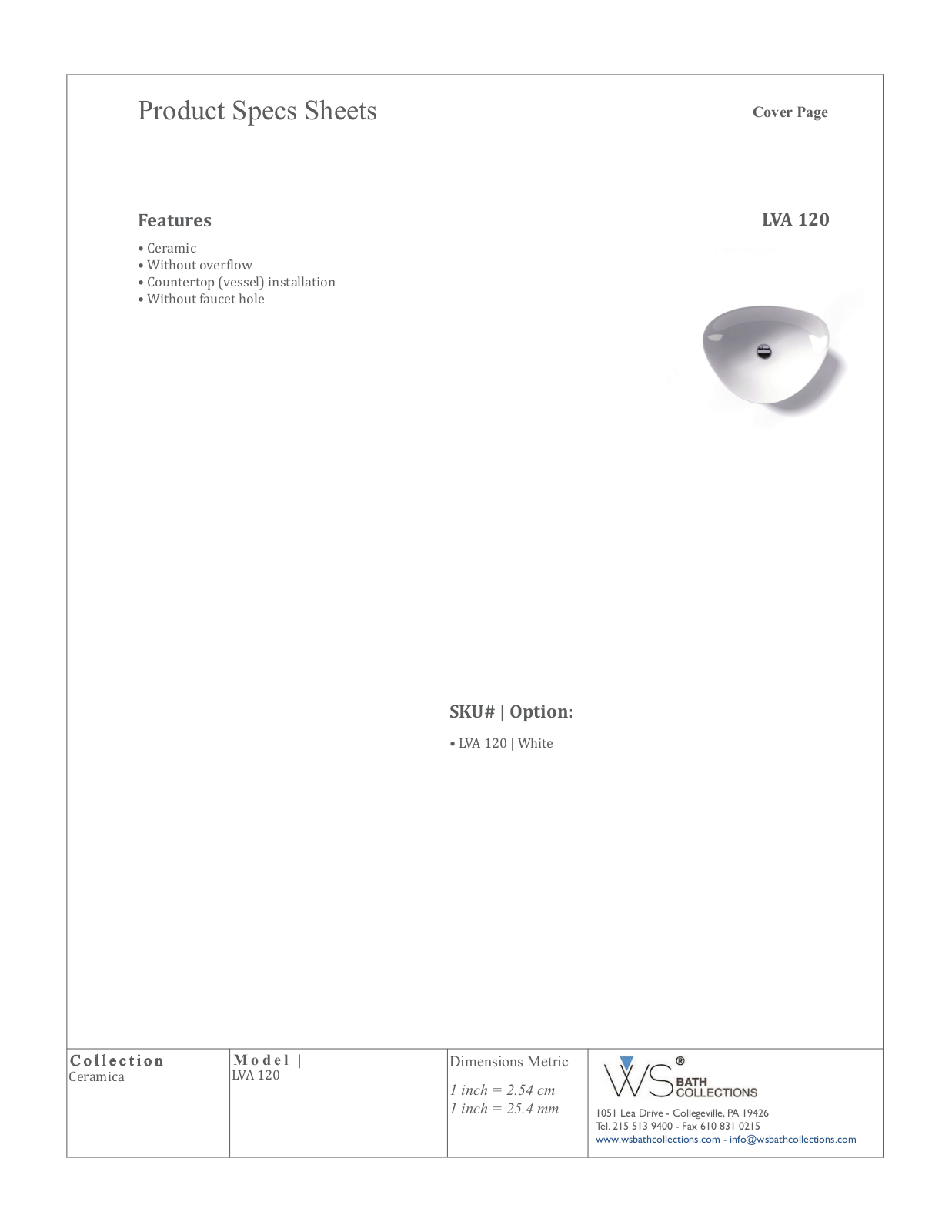 WS Bath Collections WSO1036 Specifications - ManualMachine.com