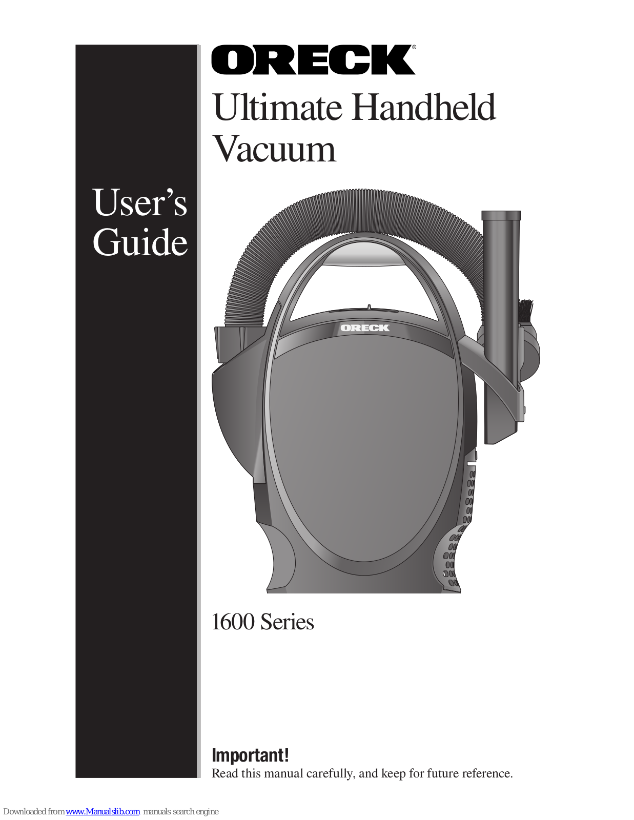 Oreck Ultimate Hand Held, 1600 User Manual