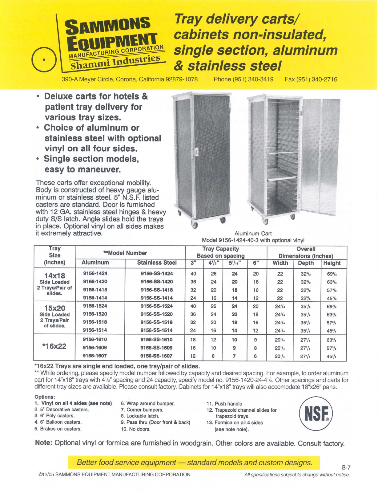 Sammons Equipment 9156-1424 User Manual