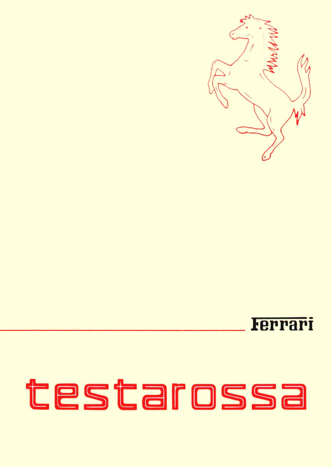 Ferrari Testarossa 1985 User Manual