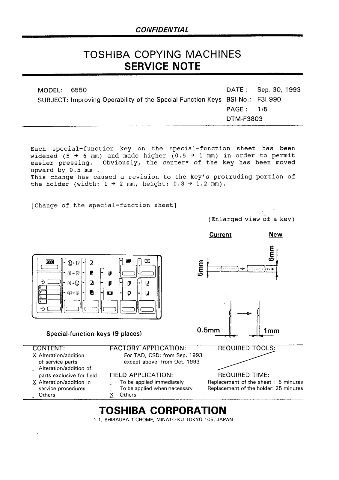 Toshiba f3i990 Service Note