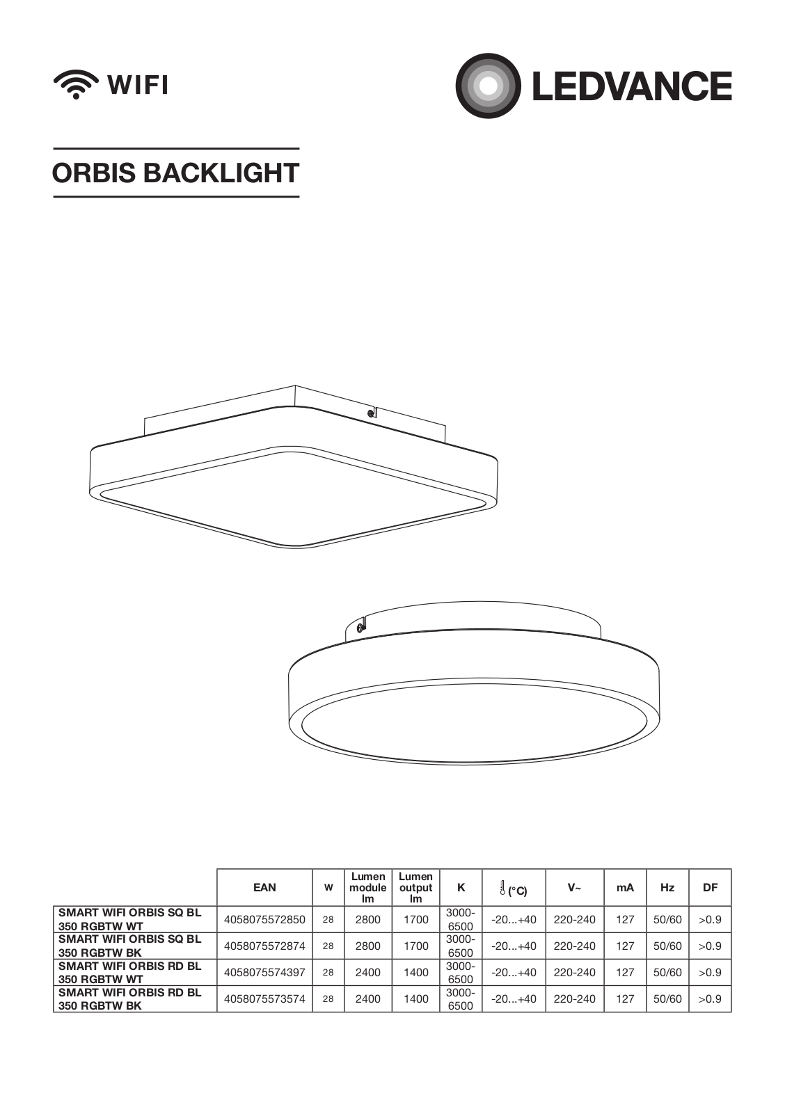 Ledvance ORBIS BACKLIGHT User manual - ManualMachine.com