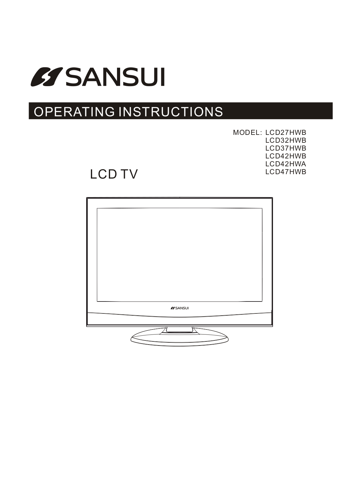 Sansui LCD-27HWB Owners Manual