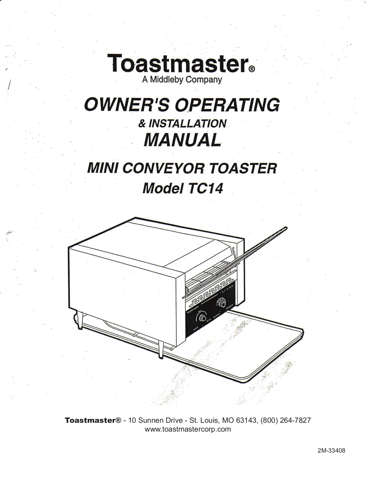 Toastmaster TC14 Installation  Manual