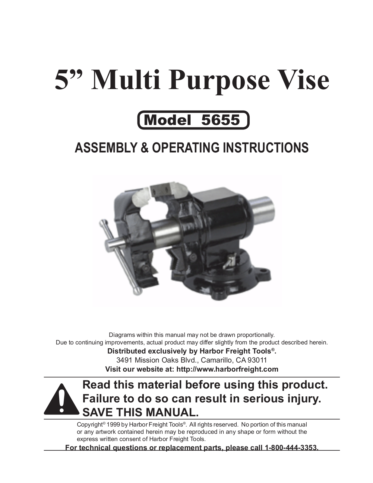 Harbor Freight Tools 5655 User Manual