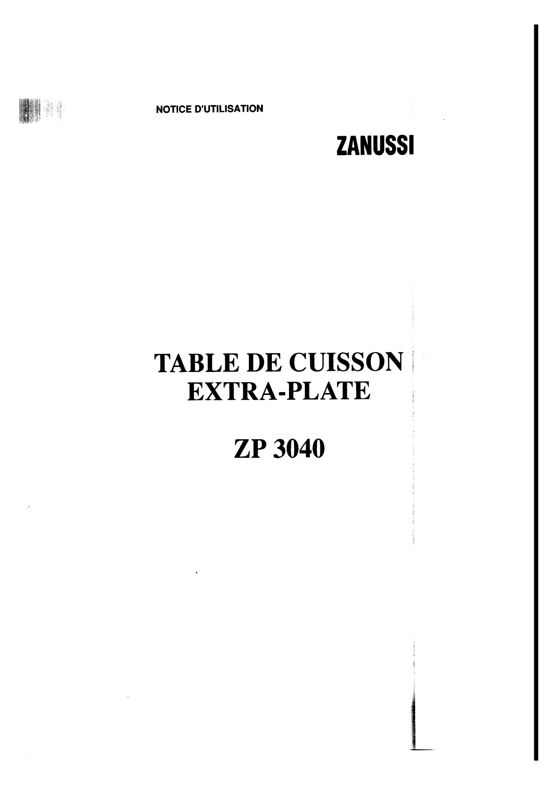 Zanussi ZP3040 Instruction Manual