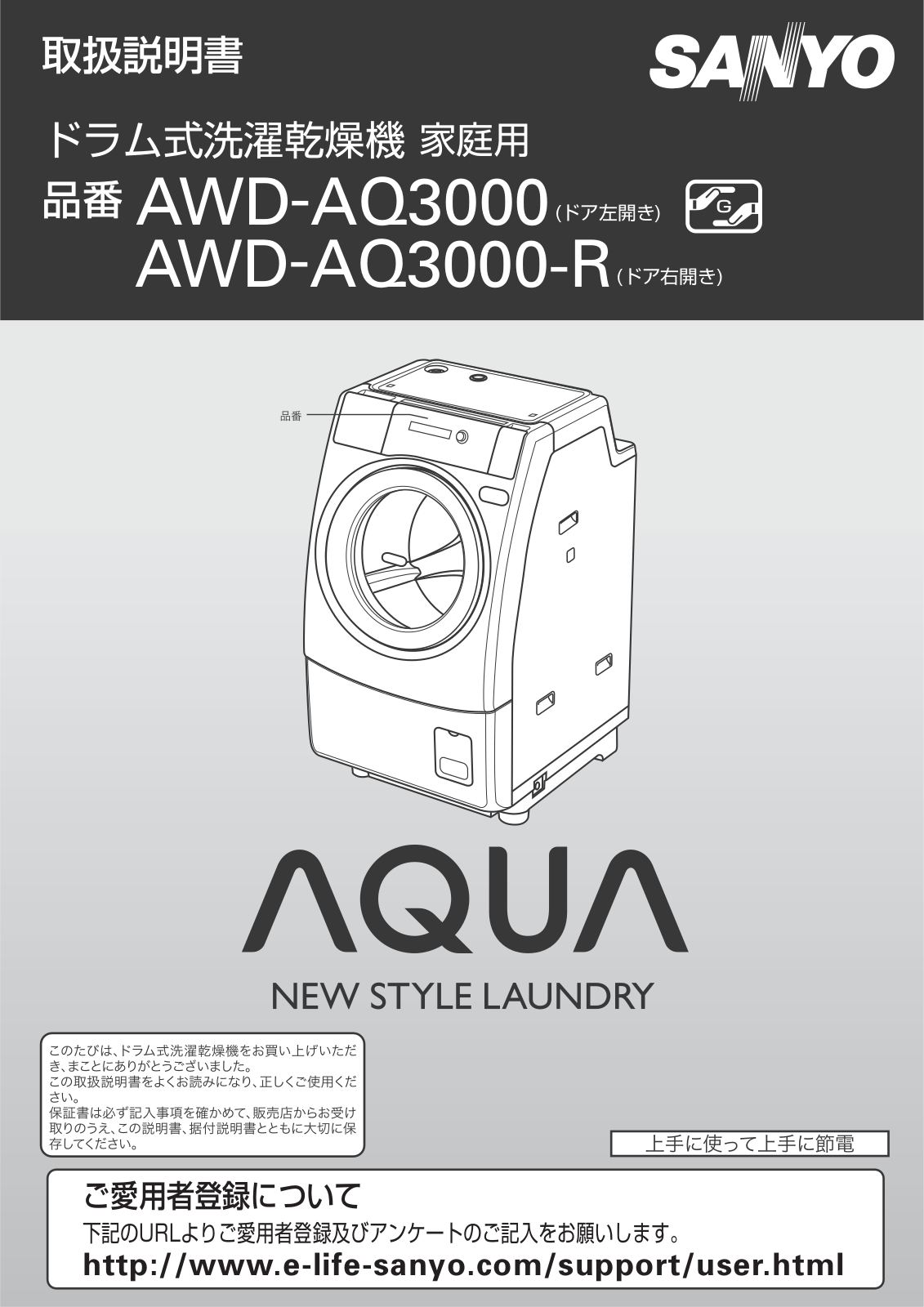 SANYO AWD-AQ3000, AQ3000-R User Manual