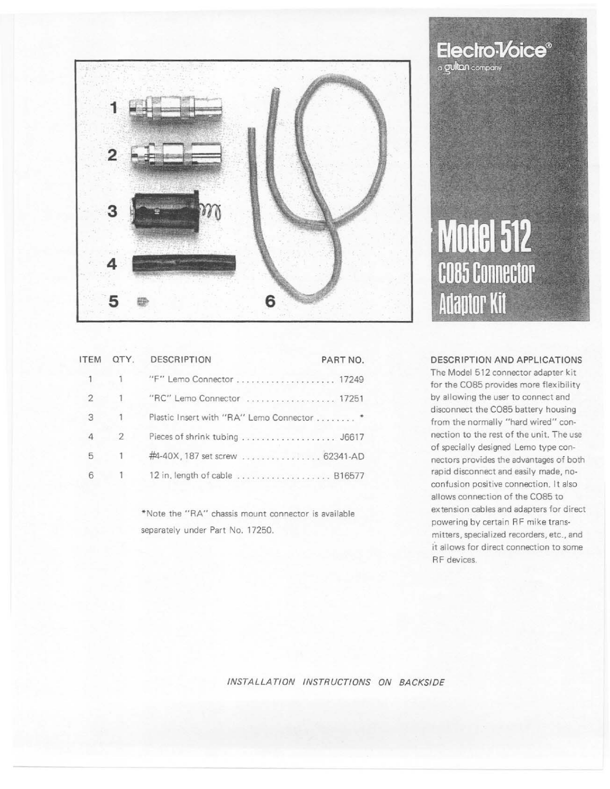 Electro-voice 512 User Manual