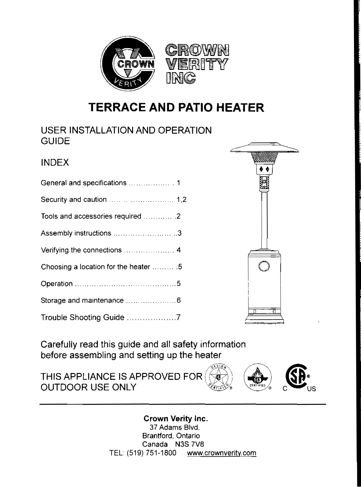 Crown Verity CV-2650 Installation  Manual