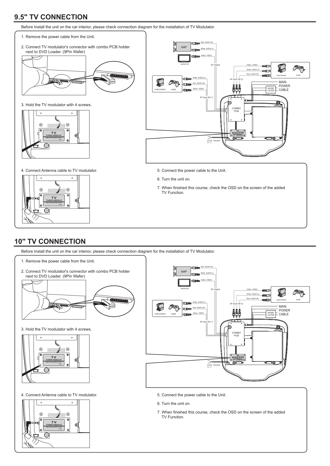 Power Acoustik CMTV-2 Owners Manual