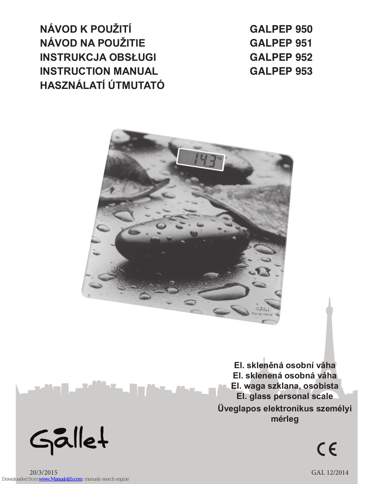 Gallet GALPEP 950, GALPEP 952, GALPEP 951, GALPEP 953 Instruction Manual