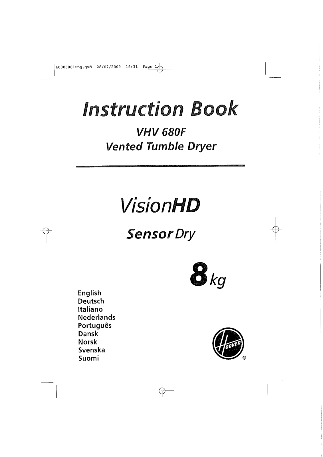 Hoover VHV 680F User Manual