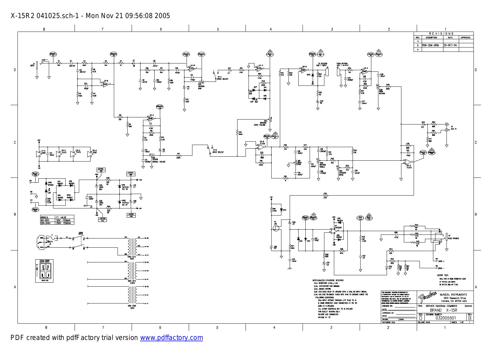 Brand X x 15r schematic - ManualMachine.com