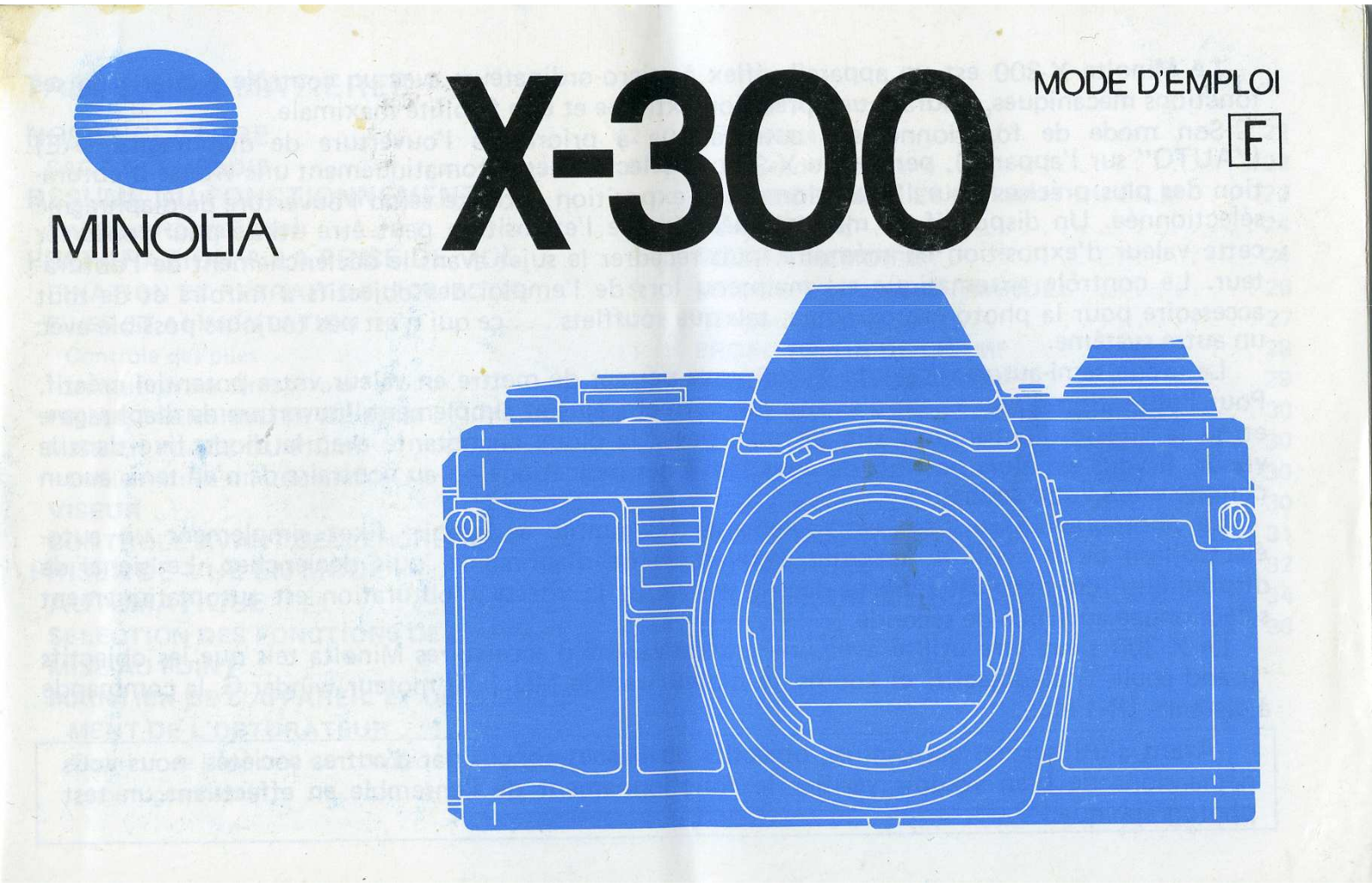 MINOLTA X-300 User Manual