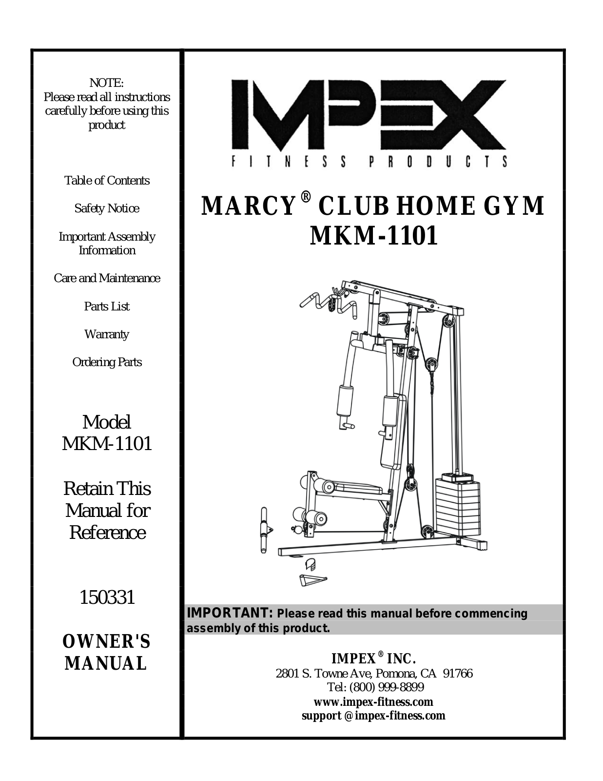 Impex MKM-1101 Owner's Manual