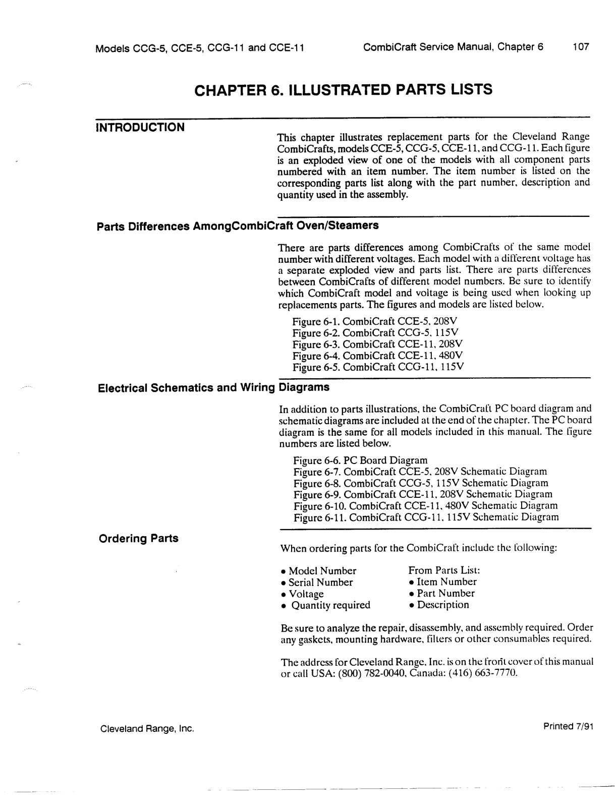 Cleveland CCE-11 Parts List