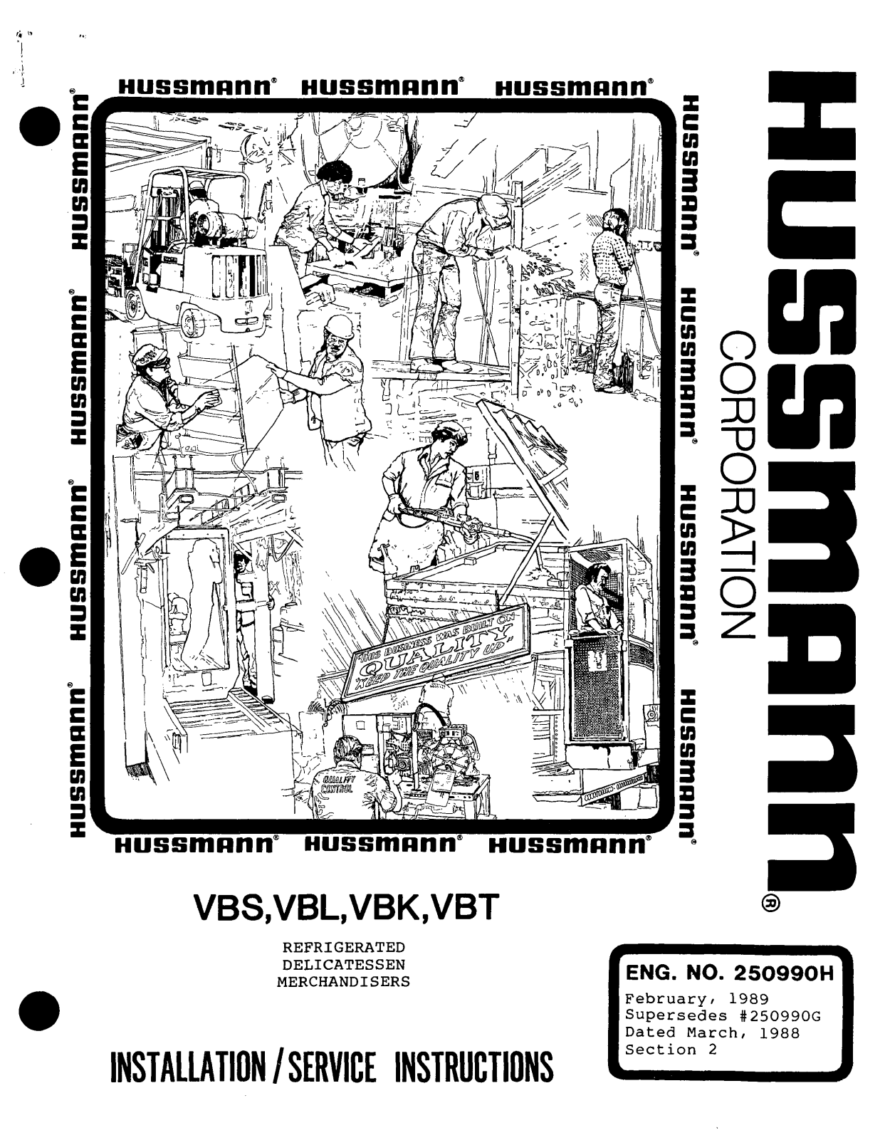 Hussmann VBL, VBK, VBT, VBS Install Manual