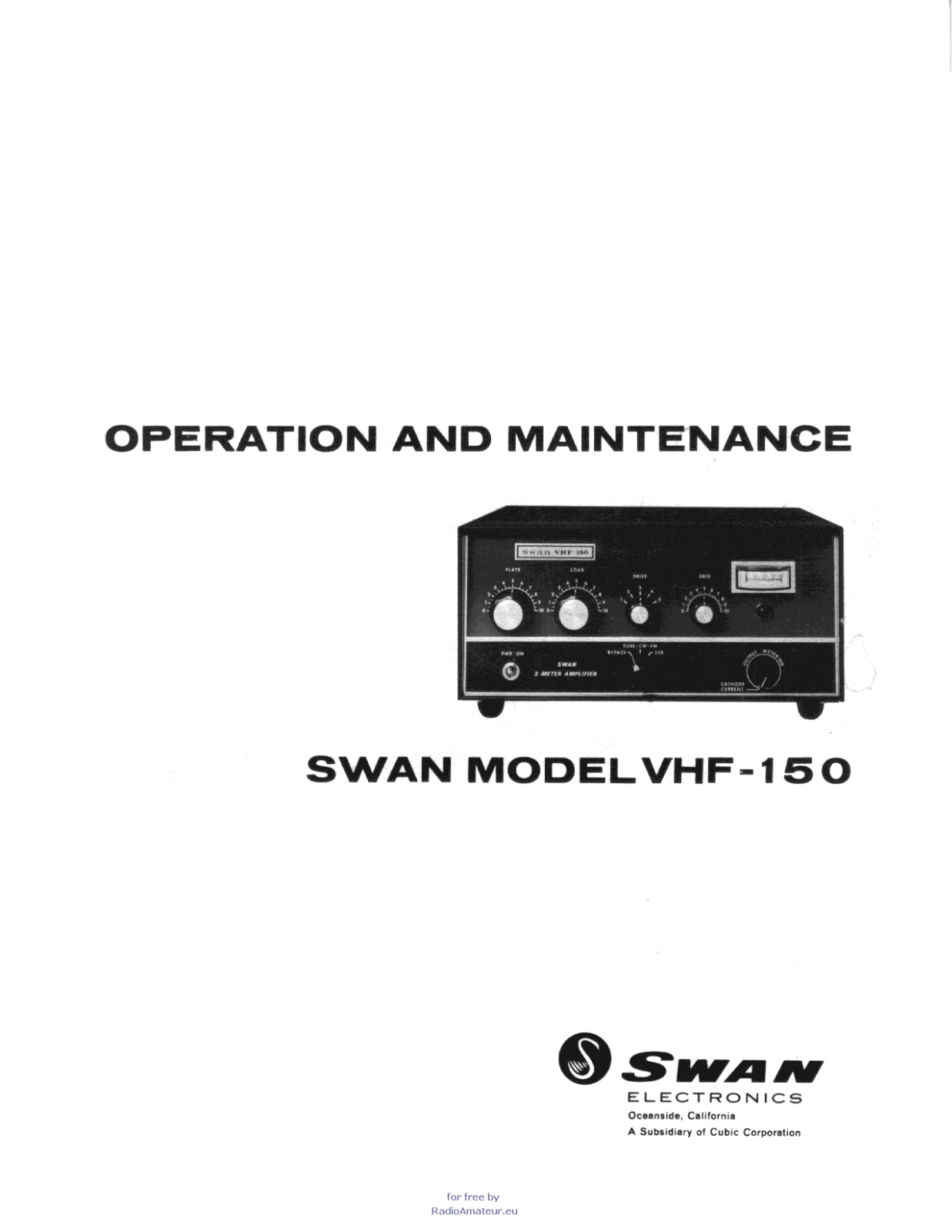 Pozosta VHF 150 User Manual