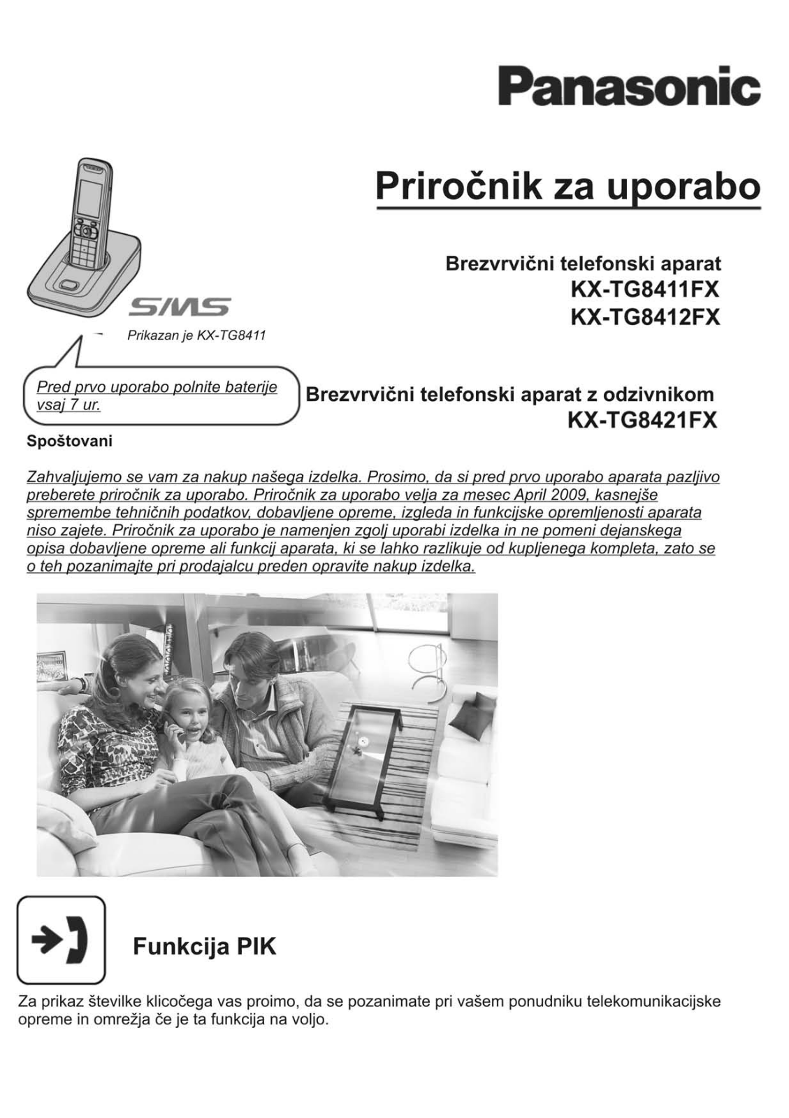 Panasonic KX-TG8421FX, KX-TG8411FX, KX-TG8412FX User Manual