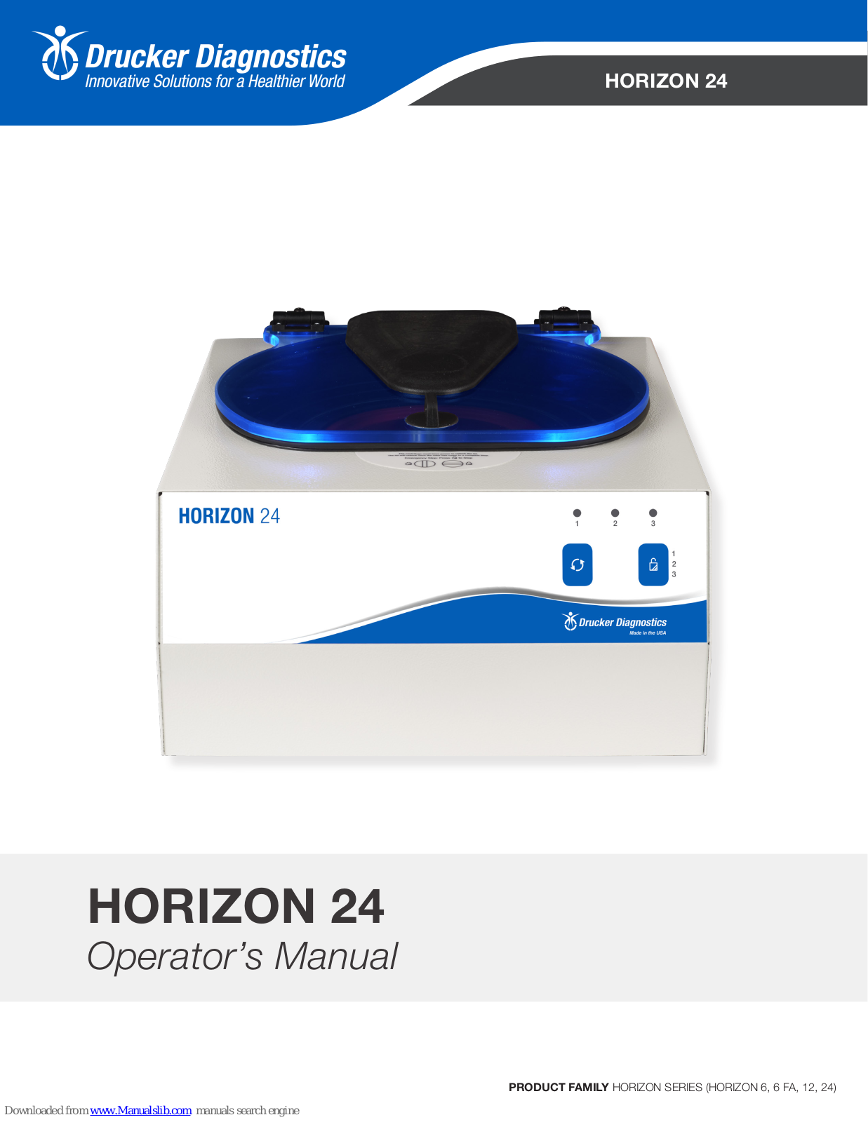 Drucker Diagnostics HORIZON 24, HORIZON Series, HORIZON 12, HORIZON 6, HORIZON 6 FA Operator's Manual