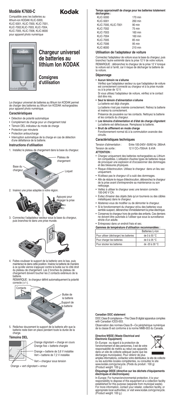 Kodak K7600 User Manual