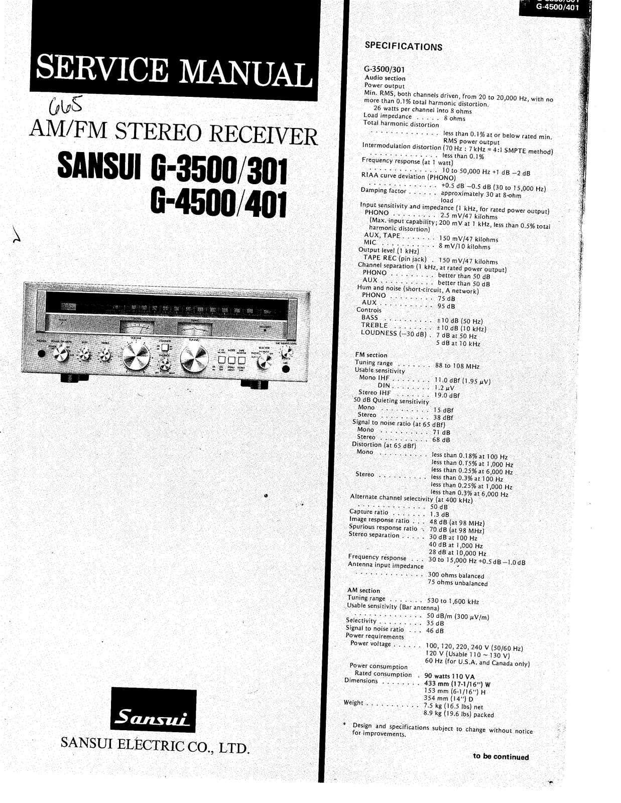 Sansui G-4500 Service manual