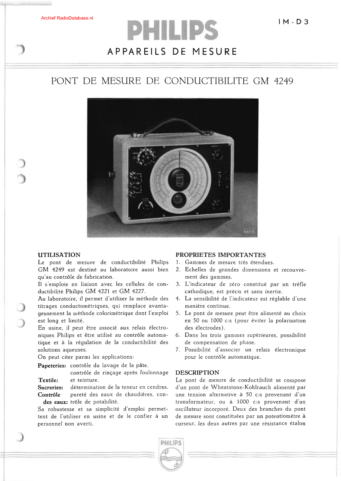 Philips GM4249 User Manual