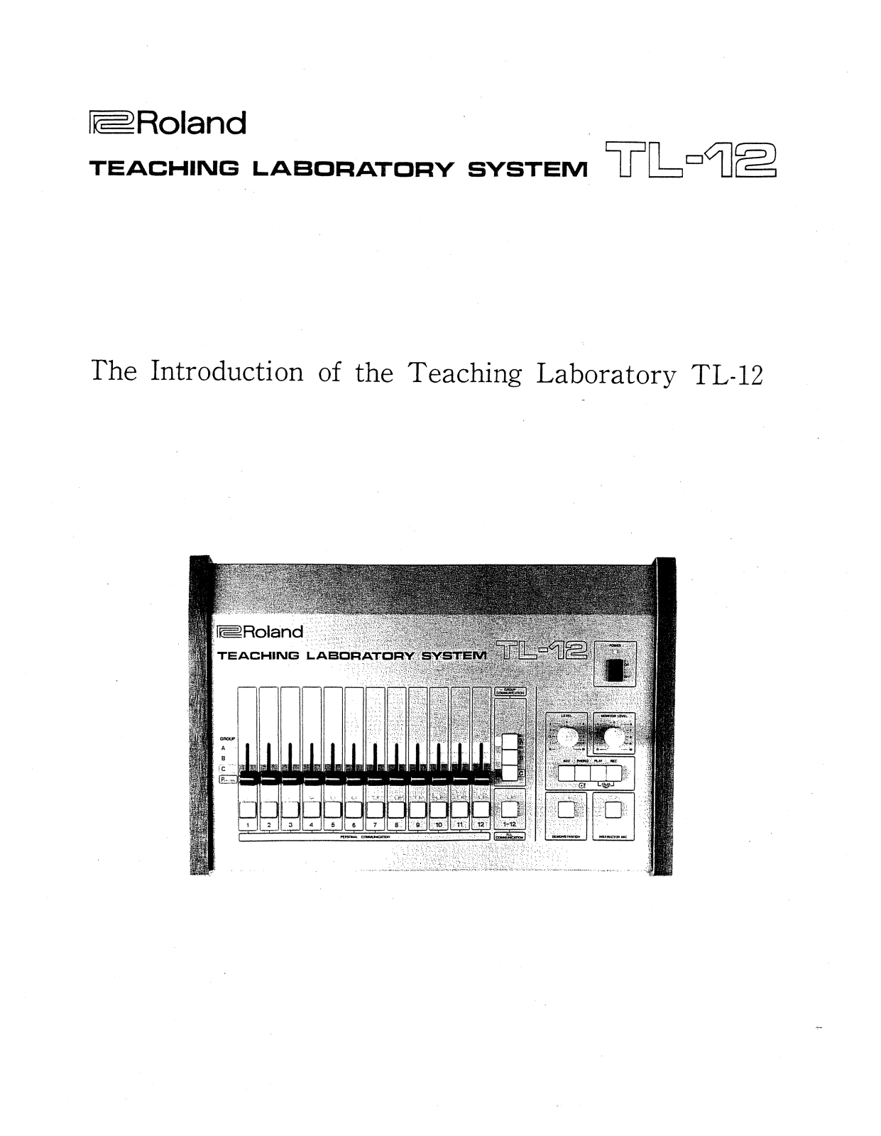 Roland Corporation TL-12 Owner's Manual