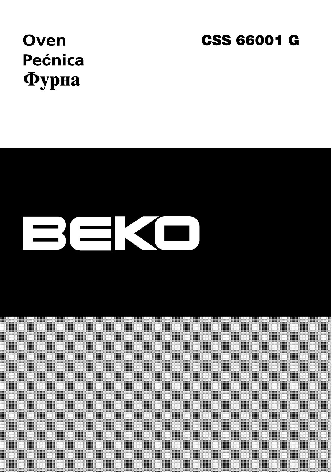 Beko CSS 66001 G User manual