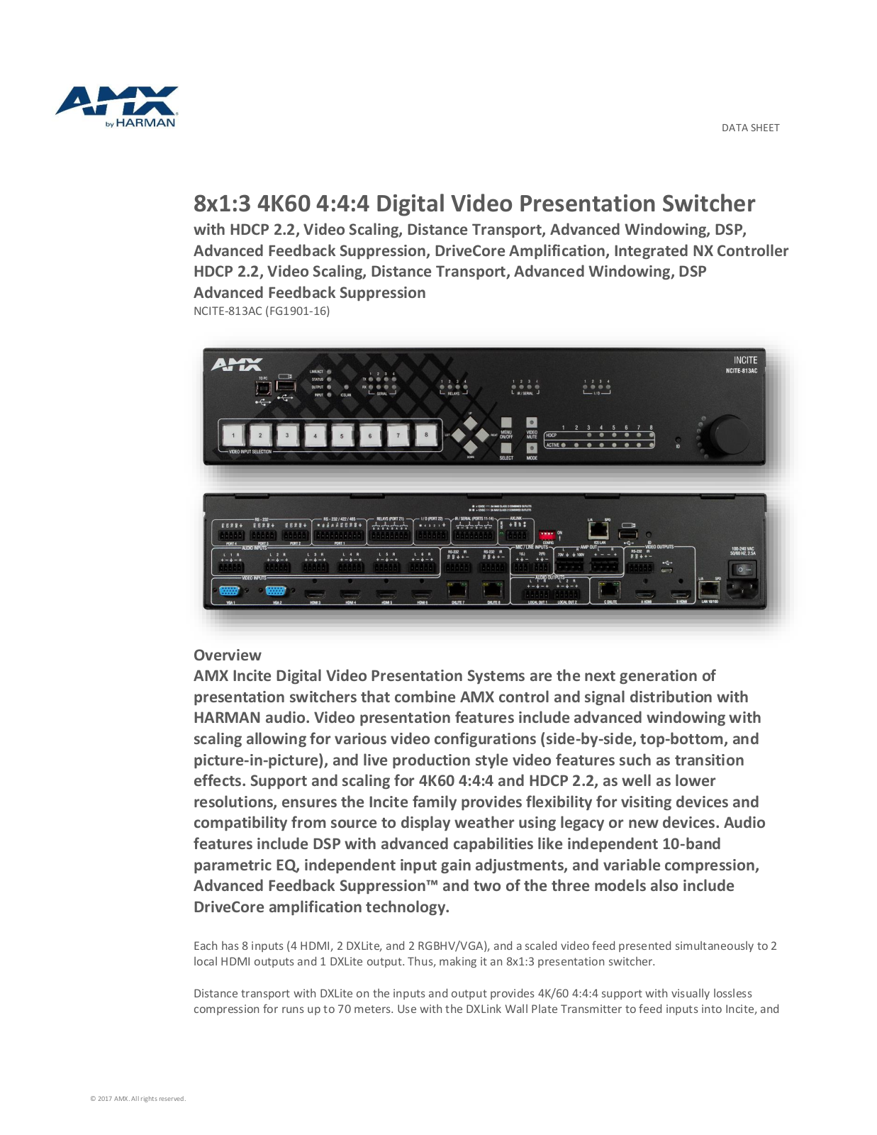 AMX FG1901-16 Datasheet