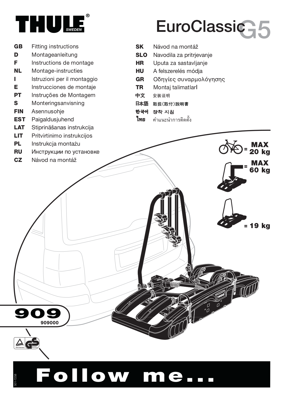 Thule EuroClassic G5 909 User Manual