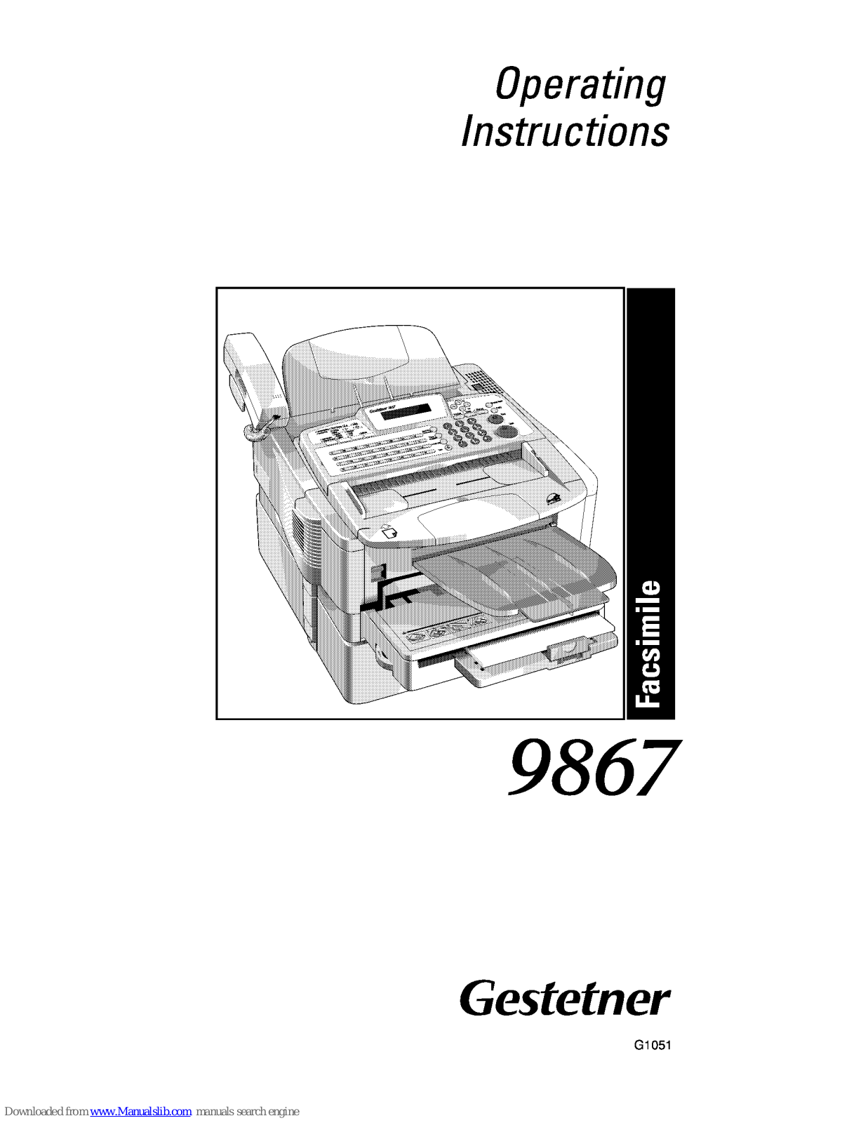 Gestetner 9867 Operating Instructions Manual