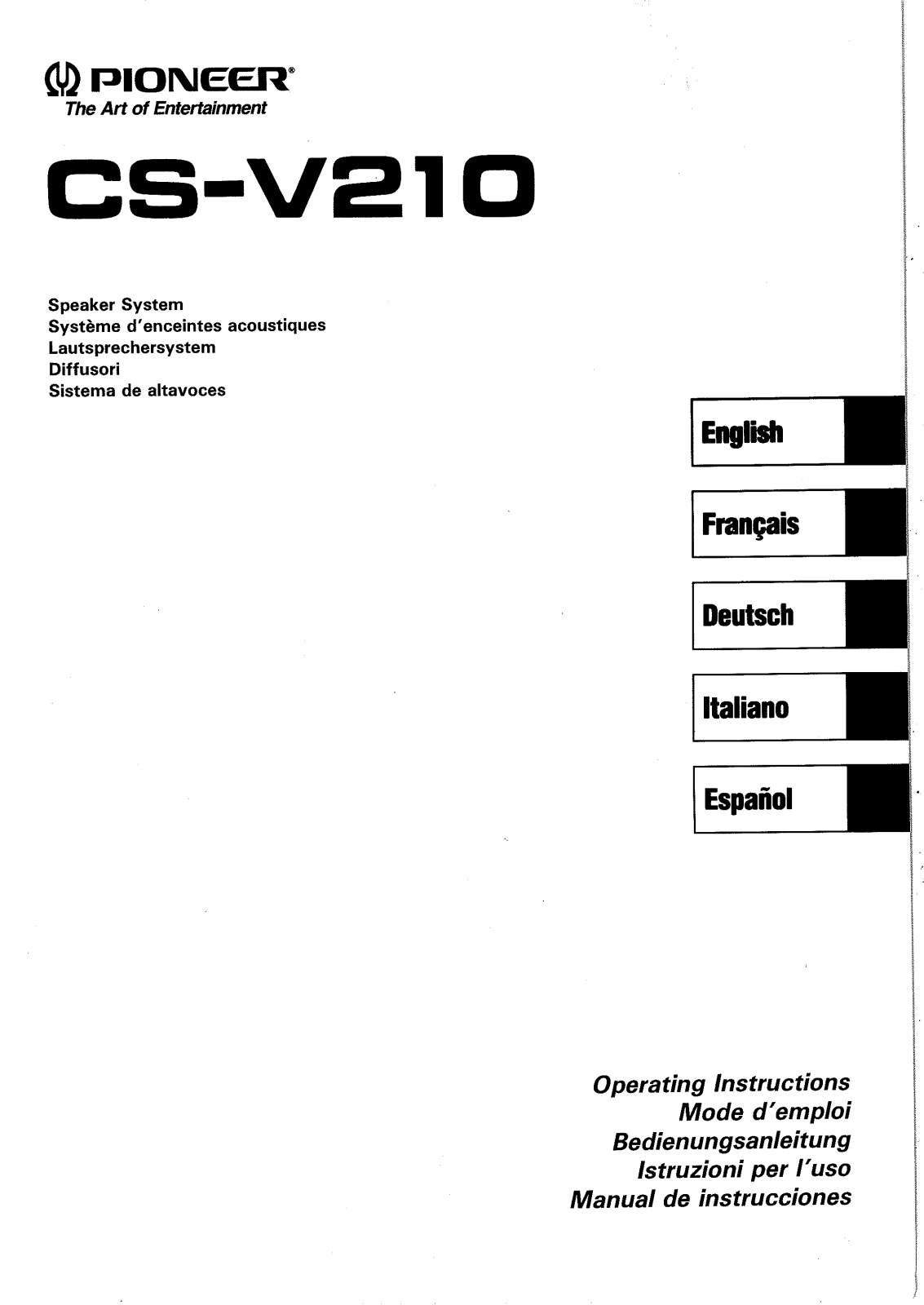 Pioneer CS-V210 User Manual